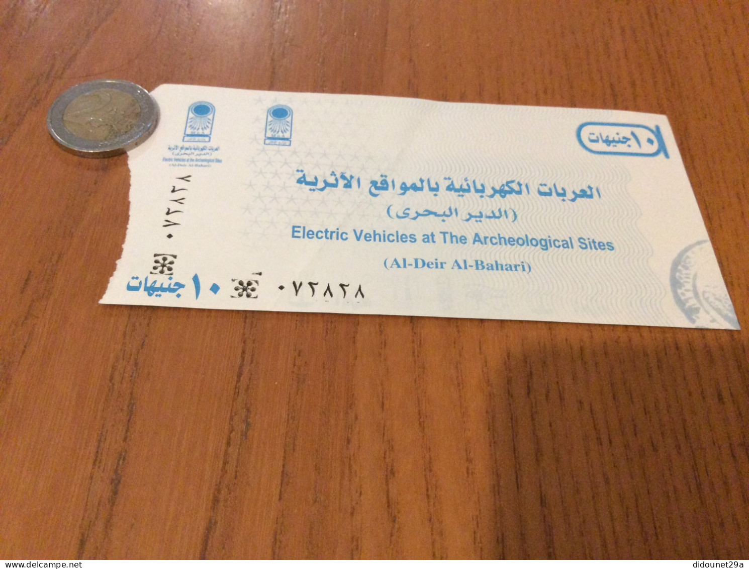 Ticket De Transport *x (bus) "Electric Vehicules At The Archeological Sites - Al-Deir Al-Bahari" Egypte - Wereld