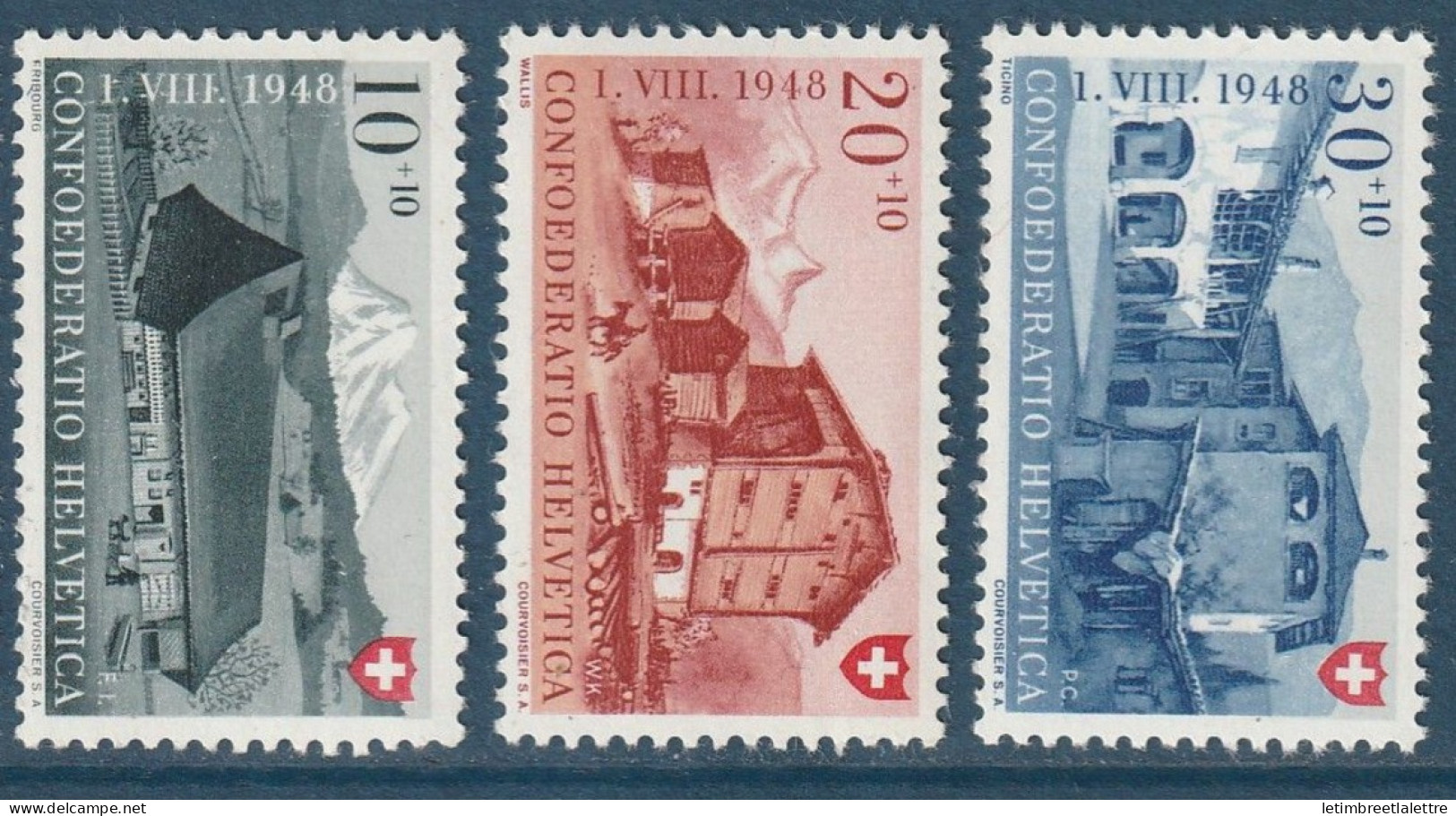 Suisse - YT N° 458 à 460 ** - Neuf Sans Charnière - 1948 - Nuovi