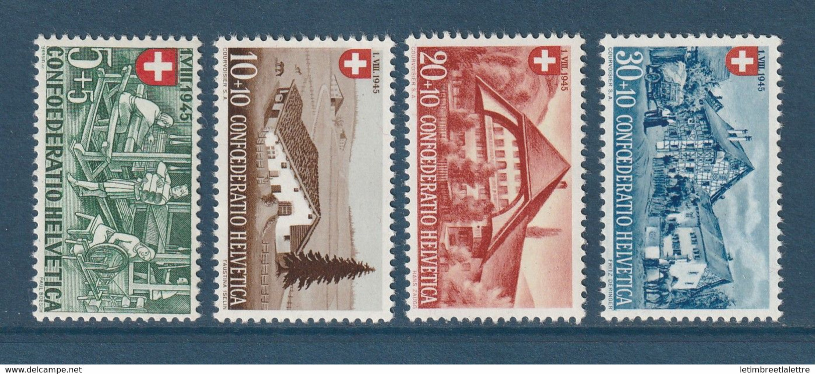 Suisse - YT N° 419 à 422 ** - Neuf Sans Charnière - 1945 - Unused Stamps