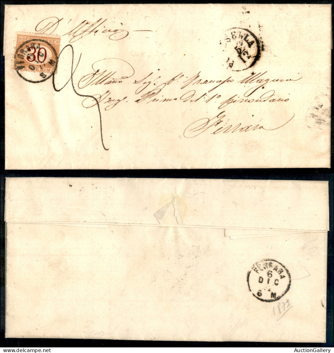 Antichi Stati Italiani - Lombardo Veneto - Territori Italiani D'Austria - Polesella 5/12(1872) - Lettera D'ufficio Per F - Other & Unclassified