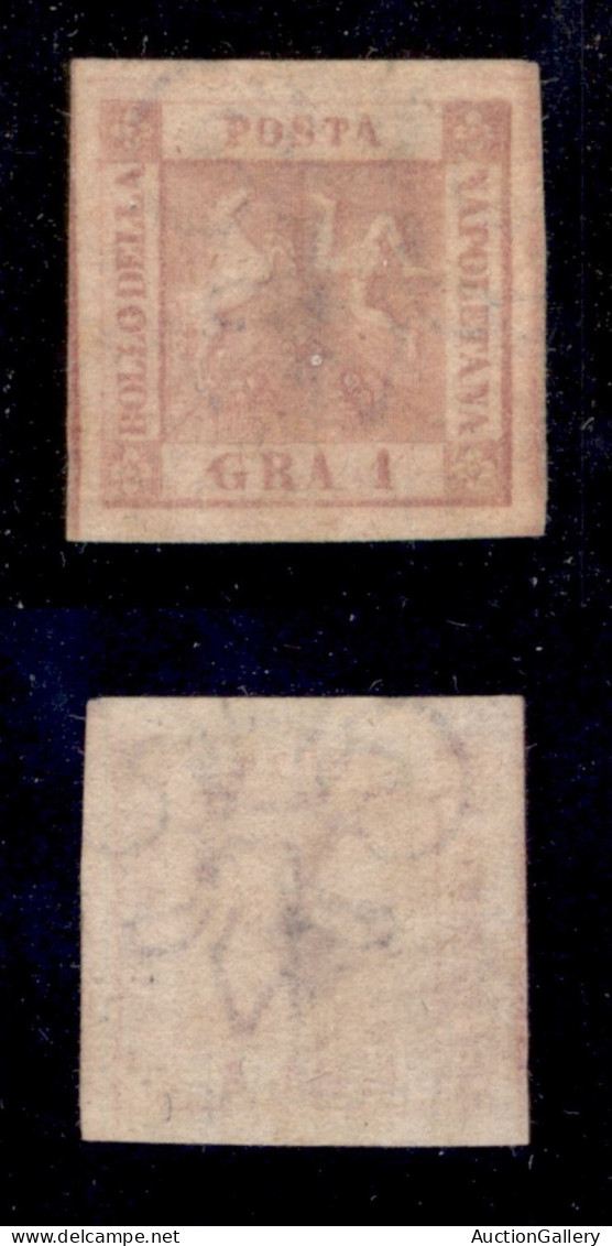 Antichi Stati Italiani - Napoli - 1858 - 1 Grano (4d) - Carta Sottile - Senza Gomma (700 Senza Gomma) - Sonstige & Ohne Zuordnung