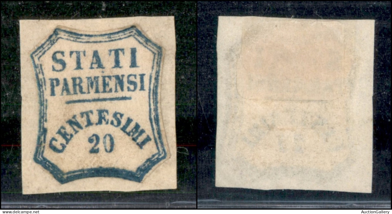 Antichi Stati Italiani - Parma - 1859 - 30 Cent (15 - Oleoso) Ritagliato Lungo Il Disegno - Nuovo (senza Gomma - Applica - Otros & Sin Clasificación