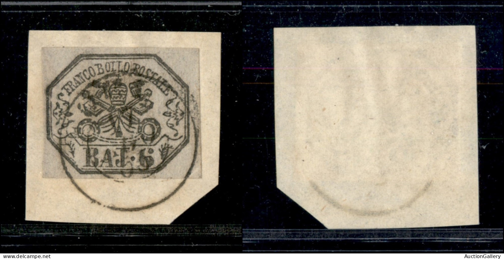 Antichi Stati Italiani - Stato Pontificio - 1852 - 6 Bai (7a) Usato Su Frammento (180) - Other & Unclassified