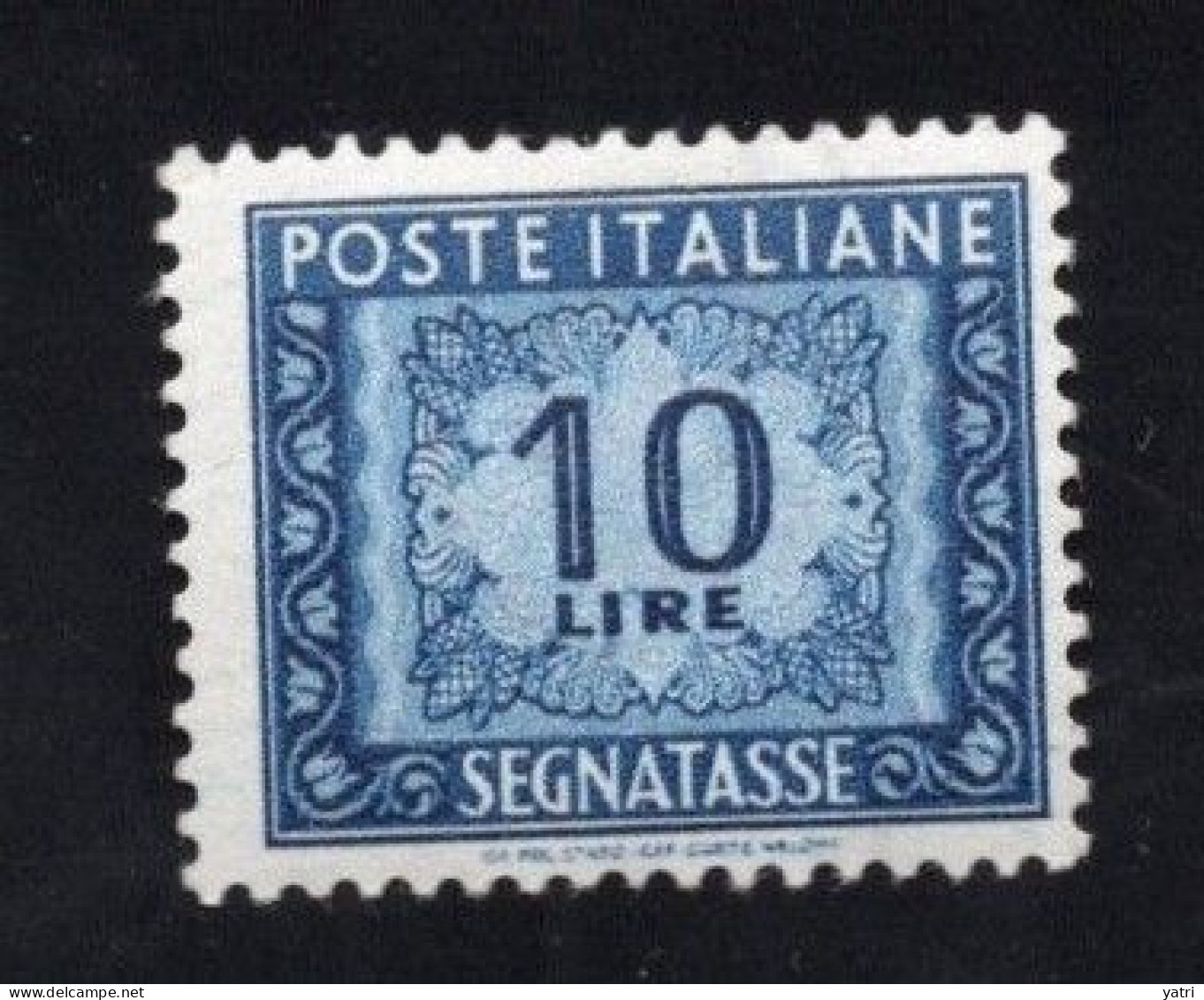 Italia (1952) - Segnatasse 10 Lire, Fil. Ruota 3° Tipo, Posizione SA ** - Portomarken