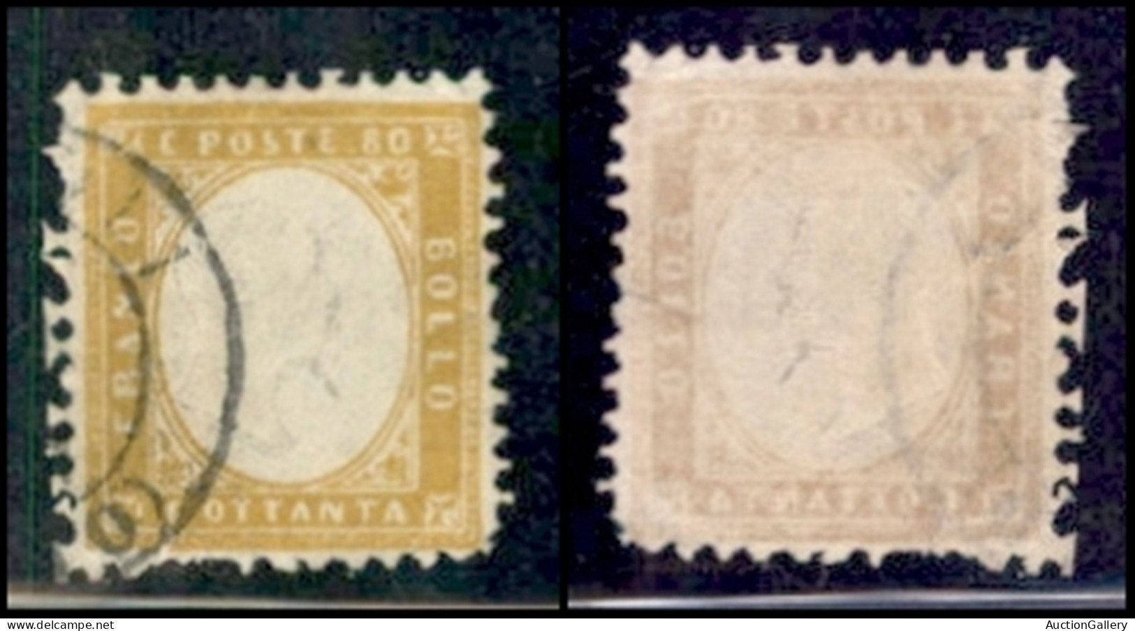 Regno - Vittorio Emanuele II - 1862 - 80 Cent Vittorio Emanuele II (4) - Usato A Napoli - Piccolo Strappo A Sinistra - D - Sonstige & Ohne Zuordnung