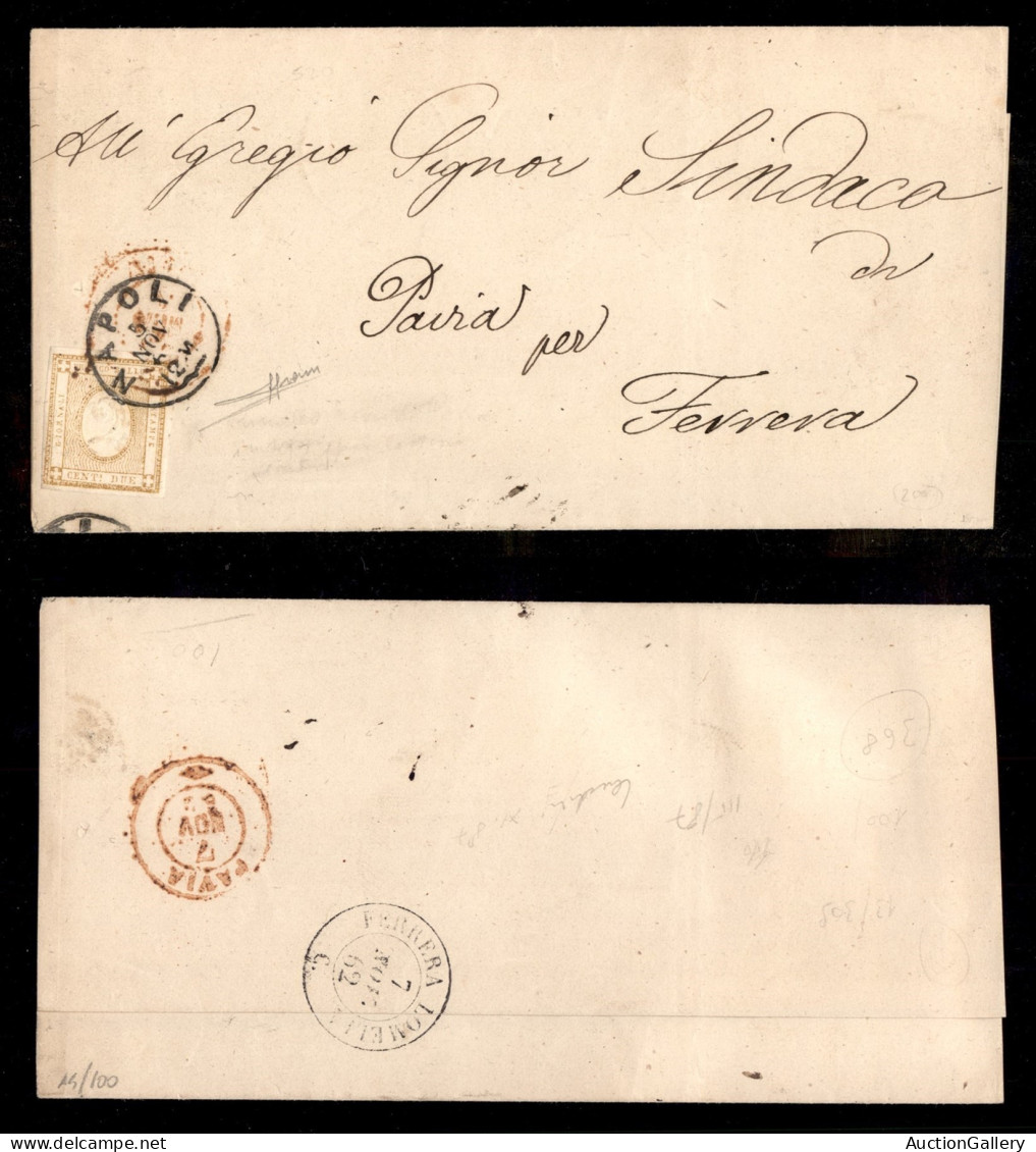 Regno - Vittorio Emanuele II - 2 Cent (10) - Piego Da Napoli A Pavia Del 5.11.62 - Sorani (400) - Other & Unclassified