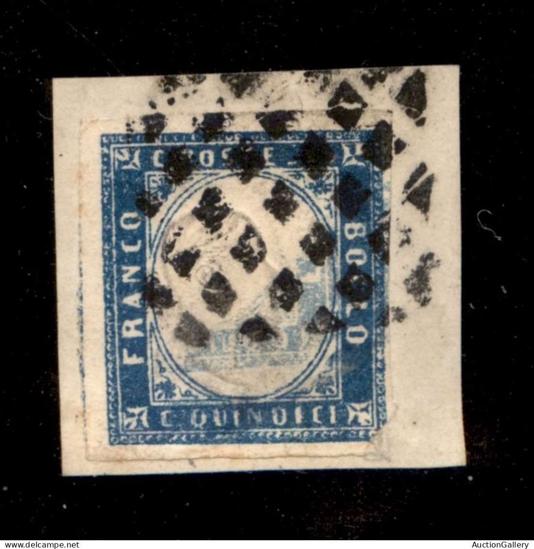 Regno - Vittorio Emanuele II - 1863 - 15 Cent (11) Usato Su Frammento - Doppia Impressione Speculare Del Riquadro (in Ba - Otros & Sin Clasificación