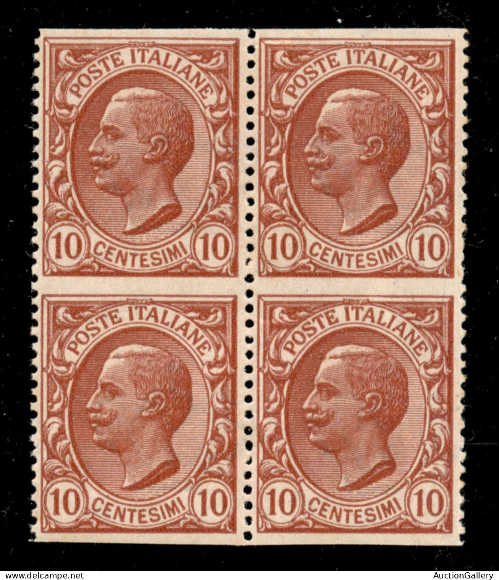 Regno - Vittorio Emanuele III - 1906 - 10 Cent Leoni (82g) - Quartina Non Dentellata In Orizzontale - Gomma Integra (360 - Other & Unclassified