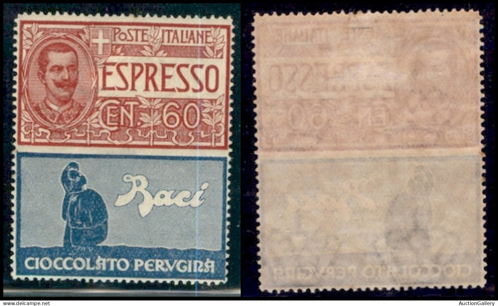Regno - Francobolli Pubblicitari - 1925 - Non Emessi - 60 Cent Perugina (21 Pubblicitari) - Dentellatura Lineare - Gomma - Sonstige & Ohne Zuordnung