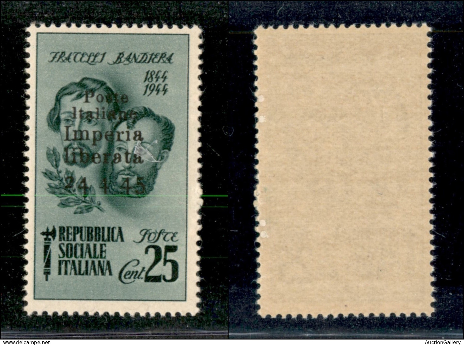 C.L.N. - Imperia - 1945 - 25 Cent Bandiera (13d) Senza Trattini - Gomma Integra - Other & Unclassified