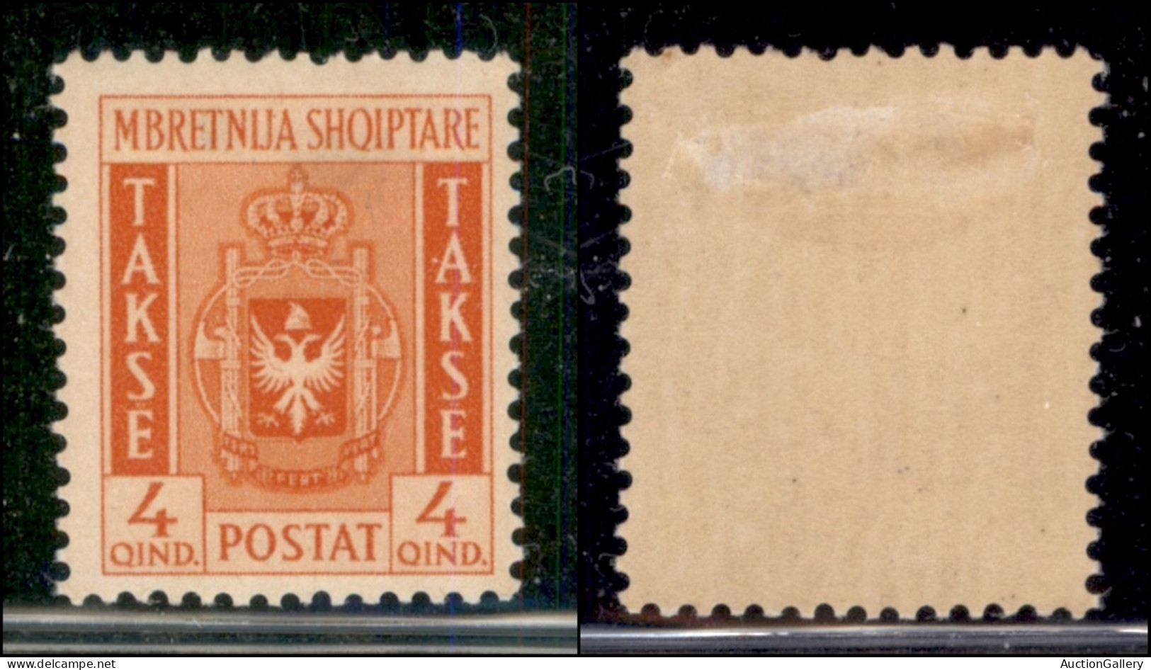 Occupazioni II Guerra Mondiale - Albania - 1940 - 4 Qind Segnatasse (1) - Gomma Originale (100) - Sonstige & Ohne Zuordnung