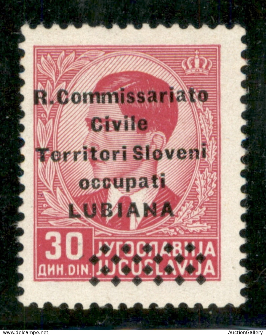 Occupazioni II Guerra Mondiale - Lubiana - 1941 - 30 Din (33) - Gomma Originale - Sonstige & Ohne Zuordnung