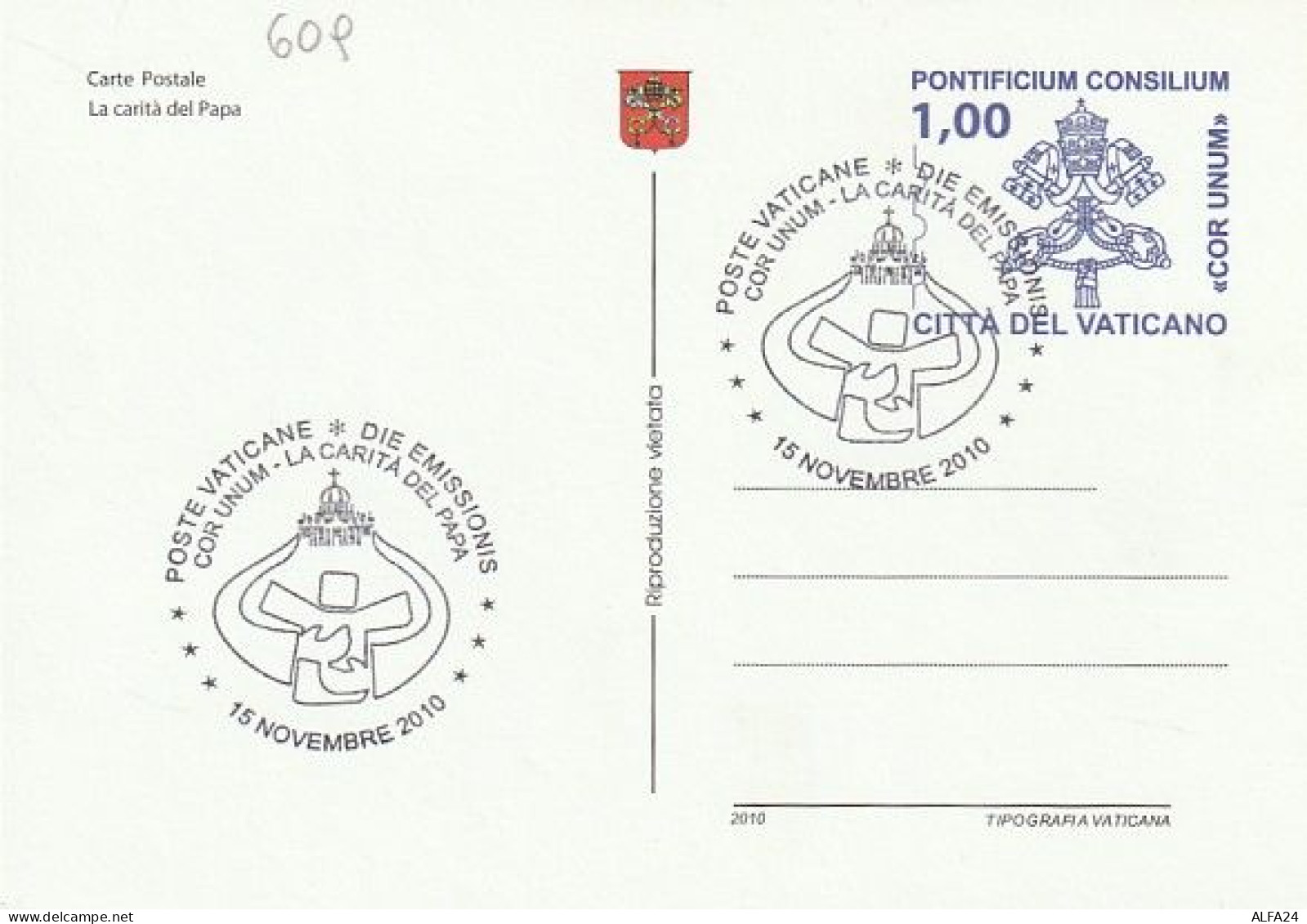 MAXIMUM CARD PONTIFICIUM CONSILIUM 2010 VATICANO (MCX609 - Cartoline Maximum