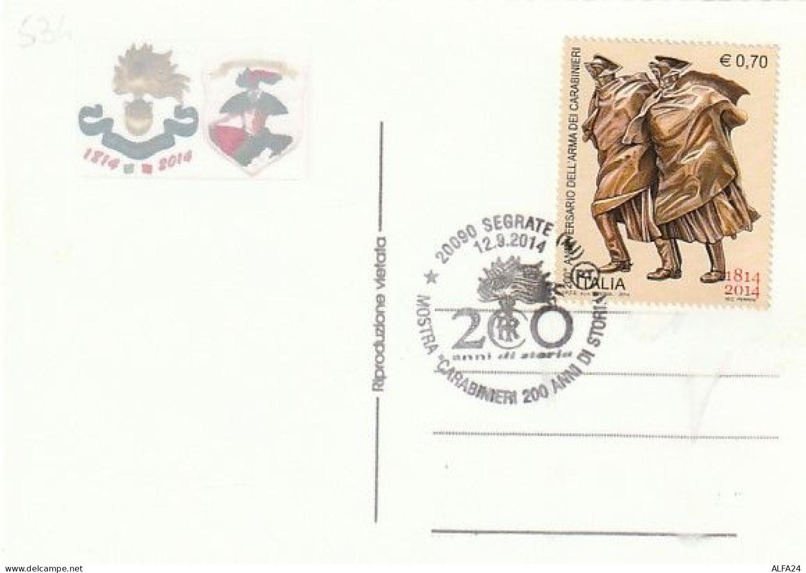 MAXIMUM CARD CARABINIERI 2014  (MCX534 - Maximumkaarten