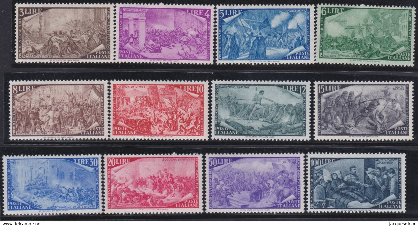 Italy   .  Y&T   .     518/529  (2 Scans)       .    **         .    MNH - 1946-60: Nuevos