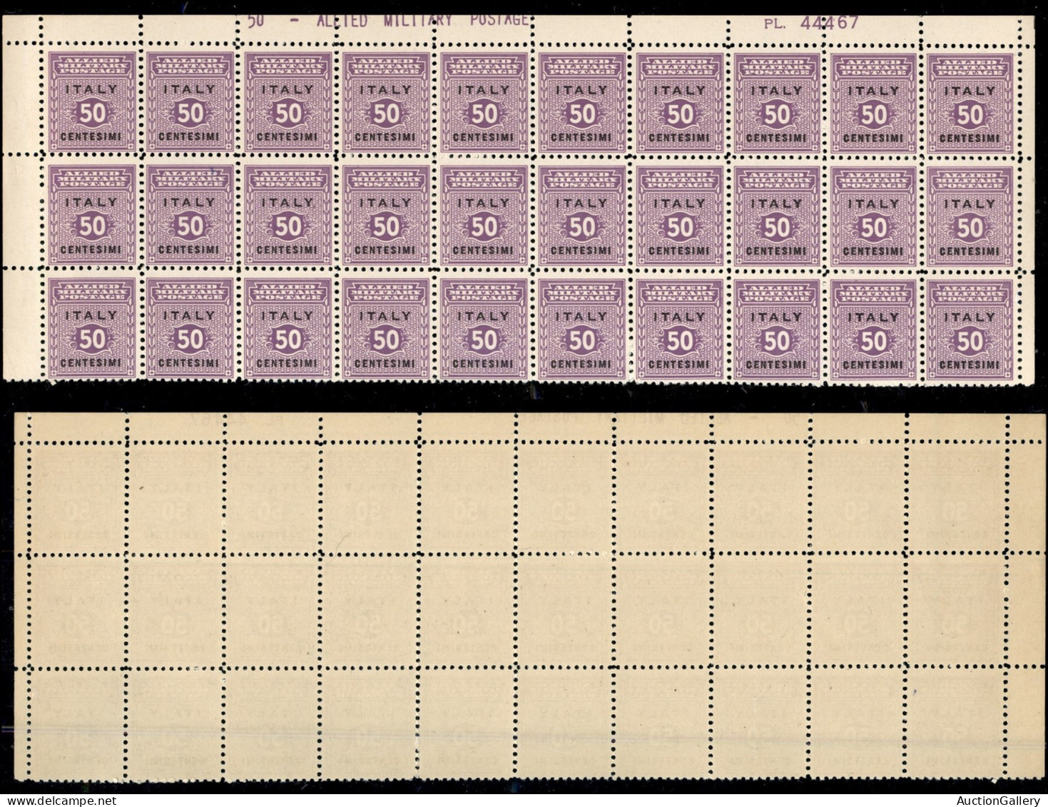 Occupazioni Straniere Di Territori Italiani - Occupazione Anglo/Americana - Sicilia - 1943 - 50 Cent (4) - Blocco Angola - Andere & Zonder Classificatie