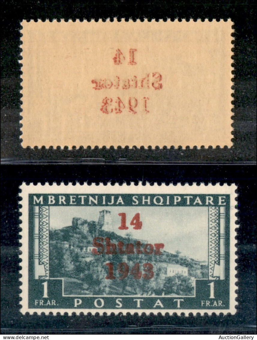 Occupazioni Straniere Di Territori Italiani - Occupazione Tedesca - Albania - 1943 - 1 Franco (11i) Con Decalco - Gomma  - Otros & Sin Clasificación