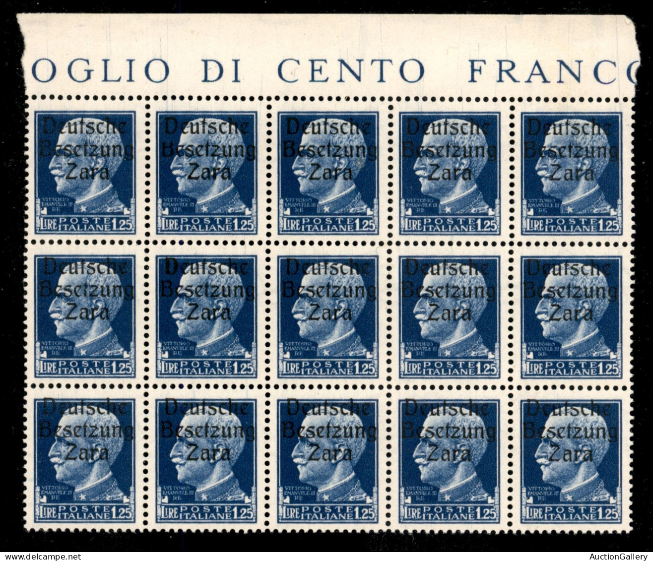 Occupazioni Straniere Di Territori Italiani - Occupazione Tedesca - Zara - 1943 - 1,25 Lire (10 Varietà) Con Soprastampa - Sonstige & Ohne Zuordnung