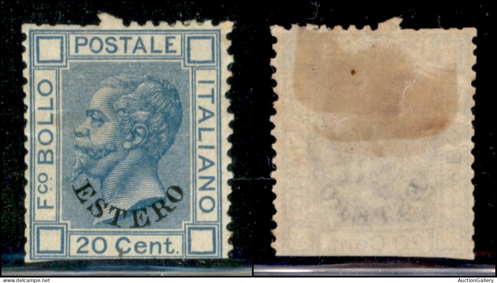 Uffici Postali All'Estero - Levante - Emissioni Generali - 1874 - 20 Cent Estero (5) - Ritagliato In Basso - Dentellatur - Altri & Non Classificati