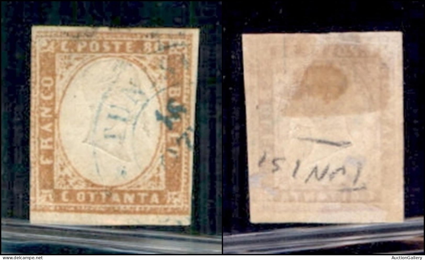 Uffici Postali All'Estero - Levante - Emissioni Generali - Tunisi (azzurro - P.ti R1) - 80 Cent (17 - Sardegna) Stretto  - Sonstige & Ohne Zuordnung