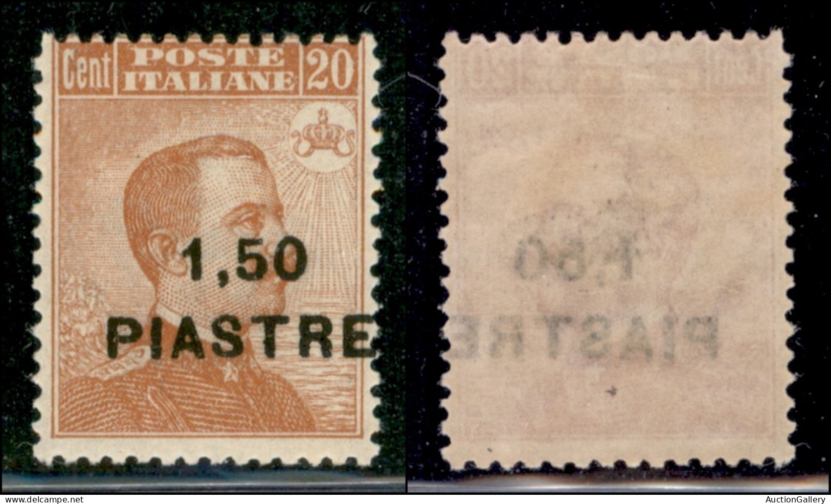 Uffici Postali All'Estero - Levante - Costantinopoli - 1922 - 1,50 Piastre Su 20 Cent Michetti (50 Varietà) - Soprastamp - Otros & Sin Clasificación