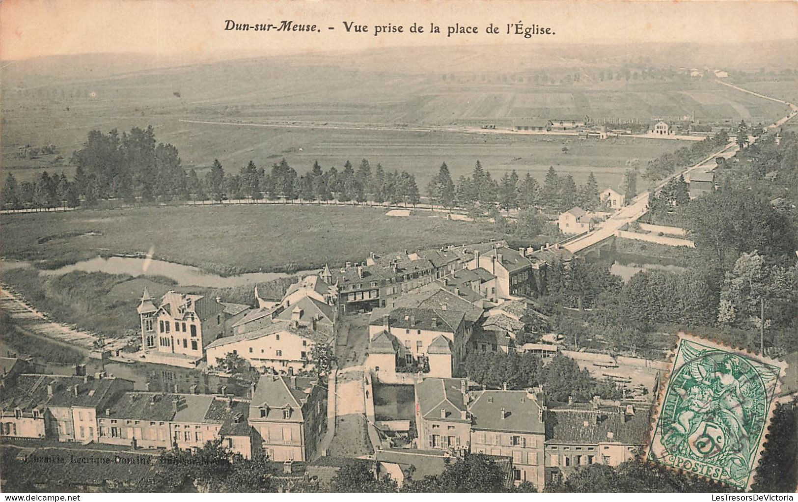 FRANCE -  Dun Sur Meuse - Vue Prise De La Place De L'église - Carte Postale Ancienne - Dun Sur Meuse