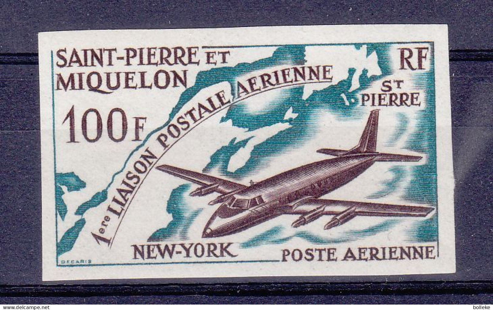 Saint Pierre Et Miquelon - Yvert PA 31 ** - NON Dentelé - Avions - Liaison Saint Pierre New York - Valeur 60 Euros - - Nuevos
