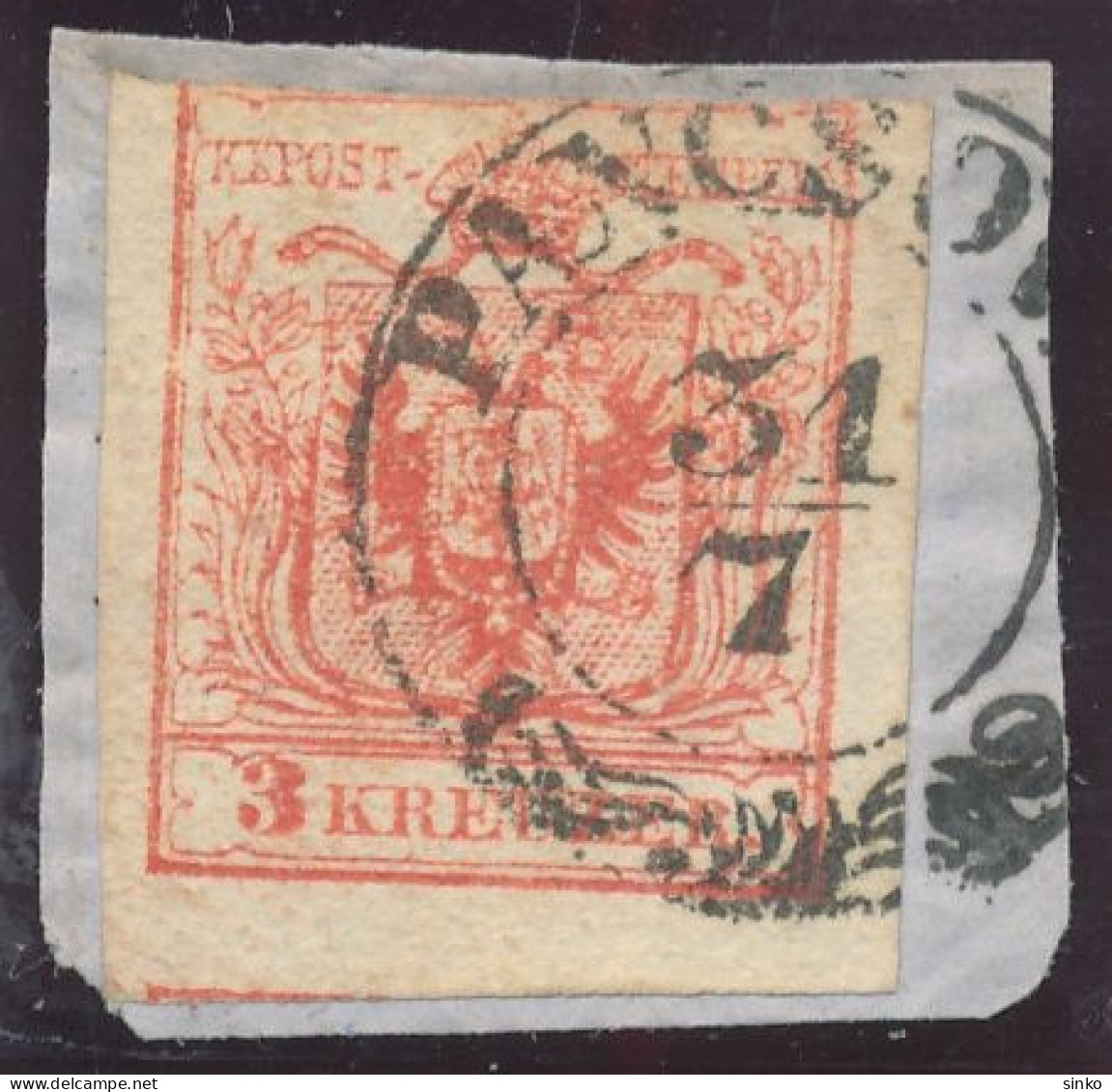 1850. Typography 3kr, PANCSOVA - ...-1867 Prephilately