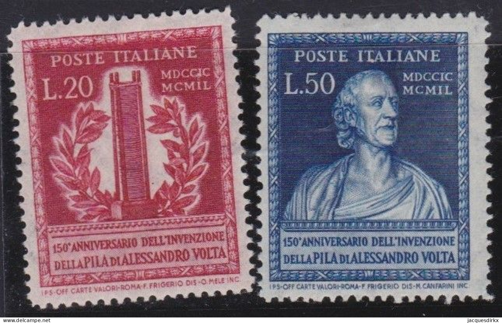 Italy   .  Y&T   .     549/550  (2 Scans)       .    **         .    MNH - 1946-60: Nuevos