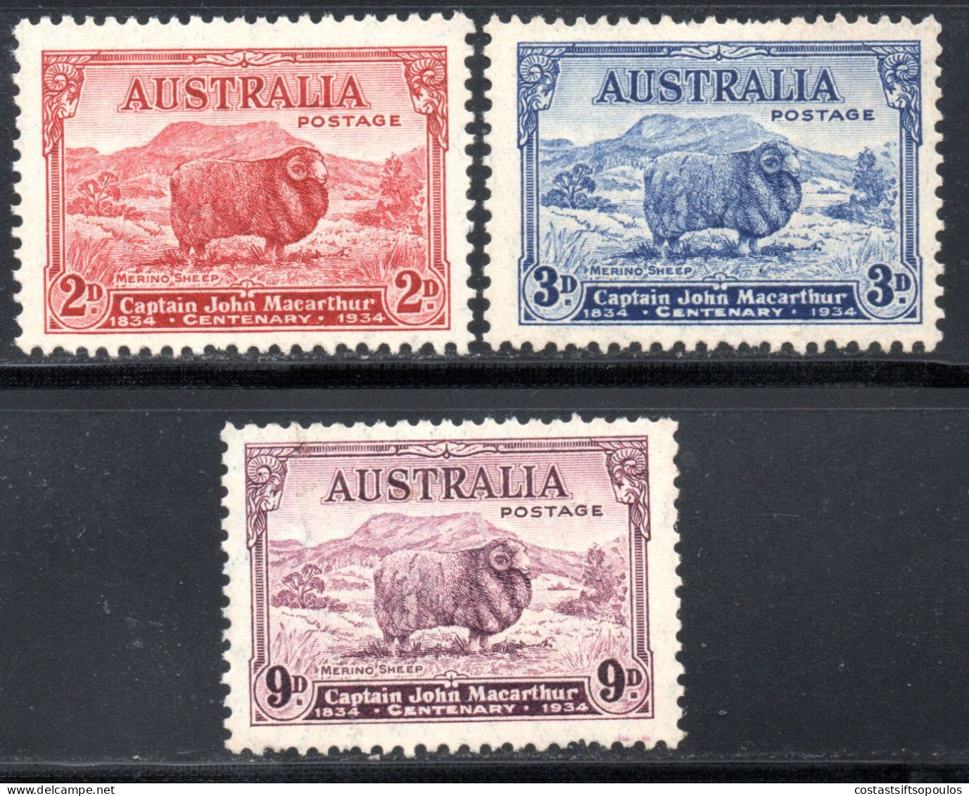 2348. AUSTRALIA 1934 MERINO SG.150-152 MNH - Ongebruikt