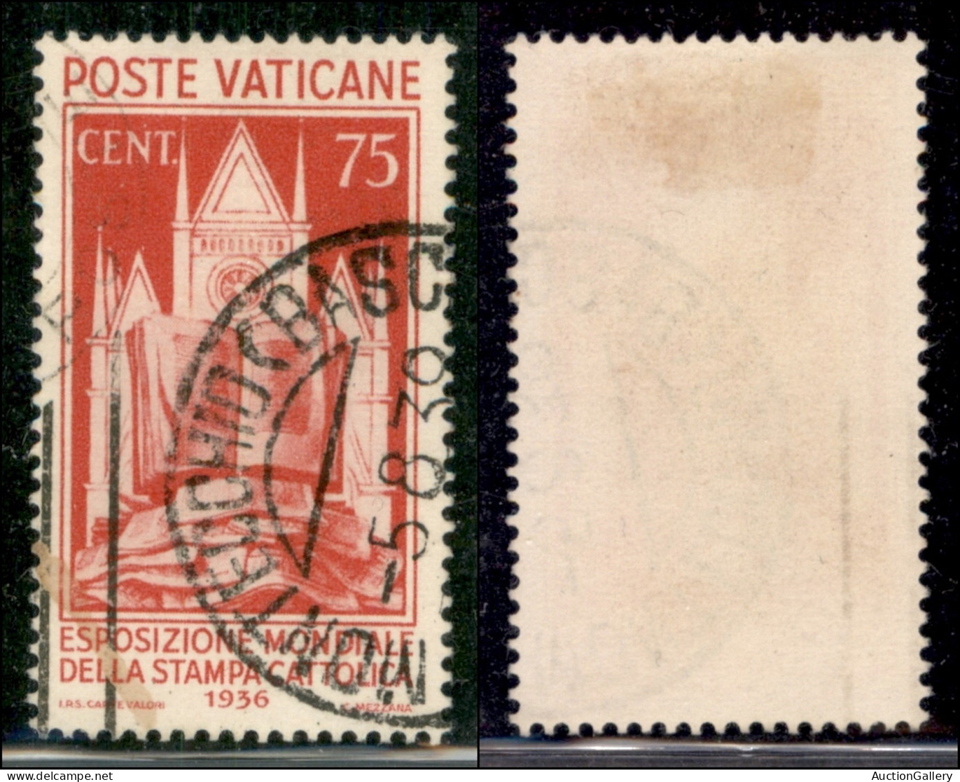 VATICANO - 1936 - 75 Cent Stampa Cattolica (51) - Usato (120) - Sonstige & Ohne Zuordnung