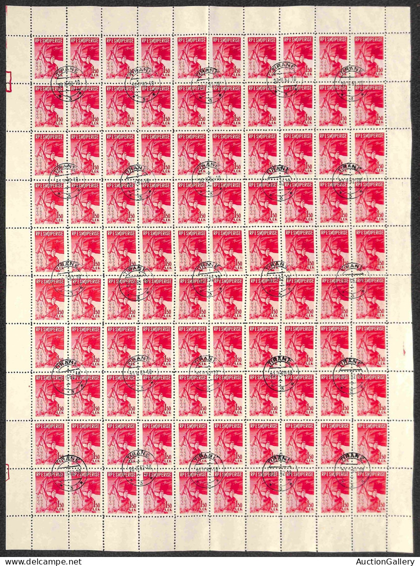 EUROPA - ALBANIA - 1959 - Attività (582A/585A) - Serie Completa In Fogli Di 100 - Usati (800+) - Andere & Zonder Classificatie