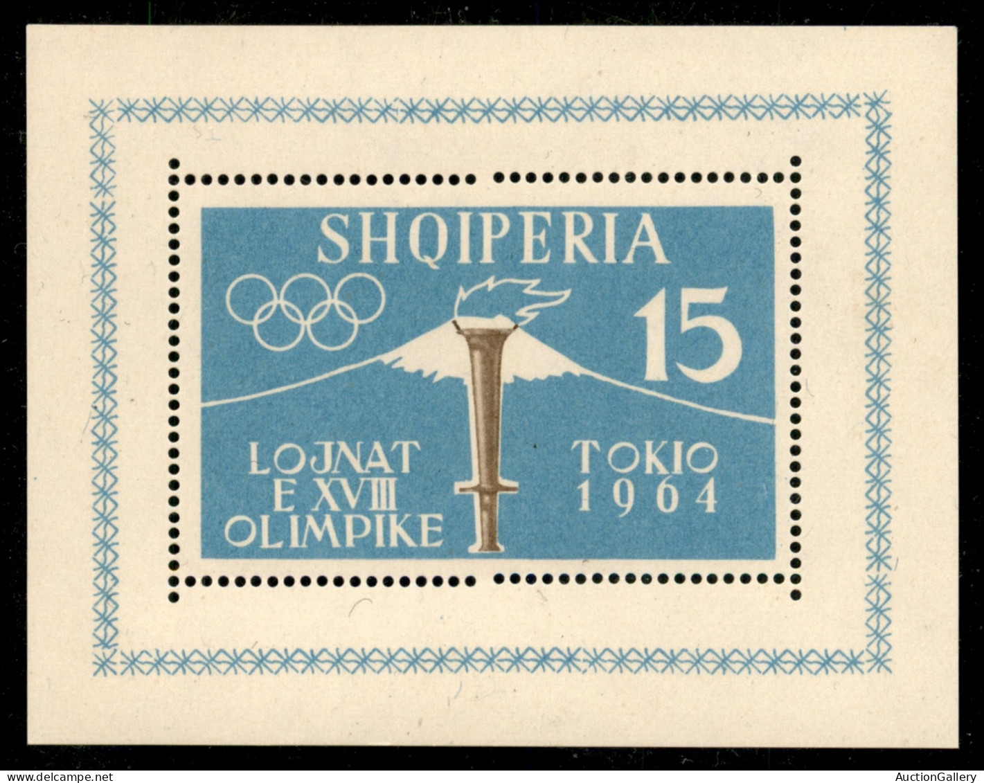 EUROPA - ALBANIA - 1962 - 15 Lei Foglietto Olimpiadi Tokio (Block 8 A + B) - Dentellato E Non - Gomma Integra - Other & Unclassified