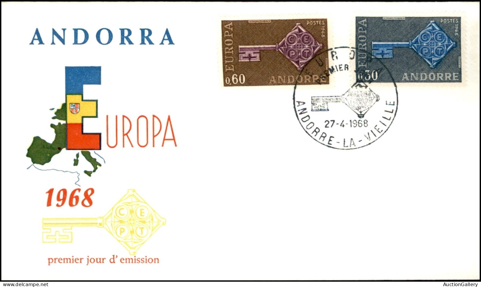 EUROPA - ANDORRA FRANCESE - Europa Cept (208/209) - Serie Completa - FDC 27.4.68 - Other & Unclassified