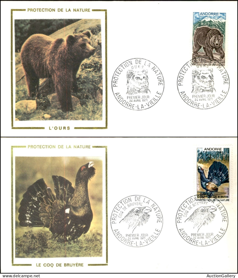 EUROPA - ANDORRA FRANCESE - Protezione Natura (230/231) - Serie Completa - 2 FDC 24.4.71 - Sonstige & Ohne Zuordnung