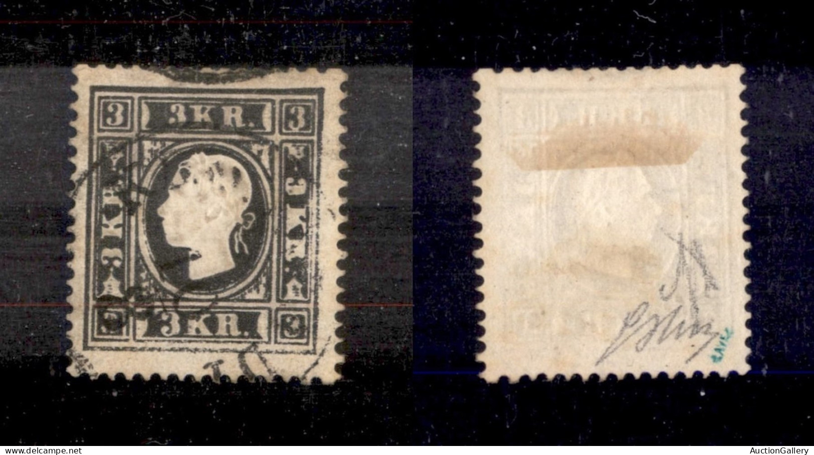 EUROPA - AUSTRIA - 1858 - 3 Kreuzer Nero (Unif. 7 - Primo Tipo) - Usato - Otros & Sin Clasificación