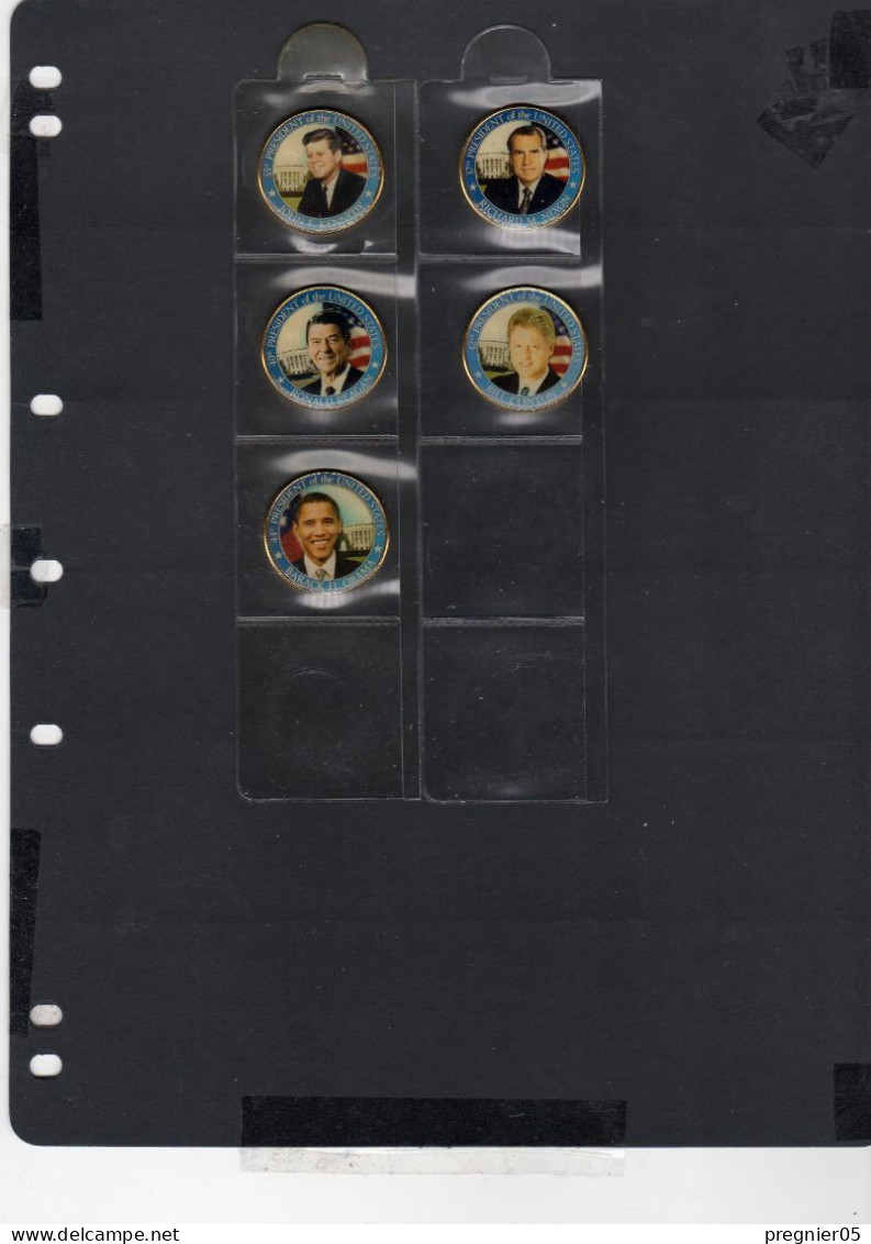 USA - Lot 5 Pièces Colorisées Série Les Présidents  1/2 $ 2009 - 2007-…: Presidents