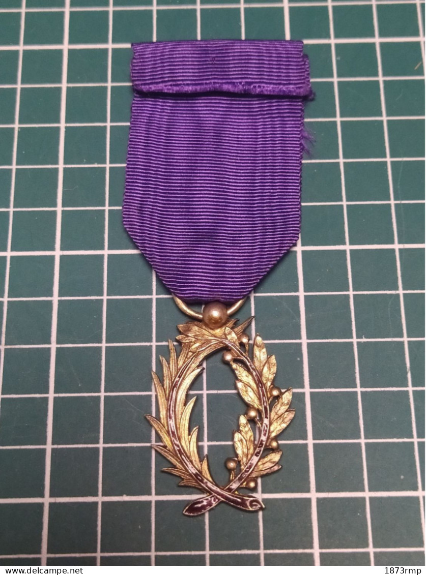 MÉDAILLE CHEVALIER DES PALMES ACADEMIQUES - Francia