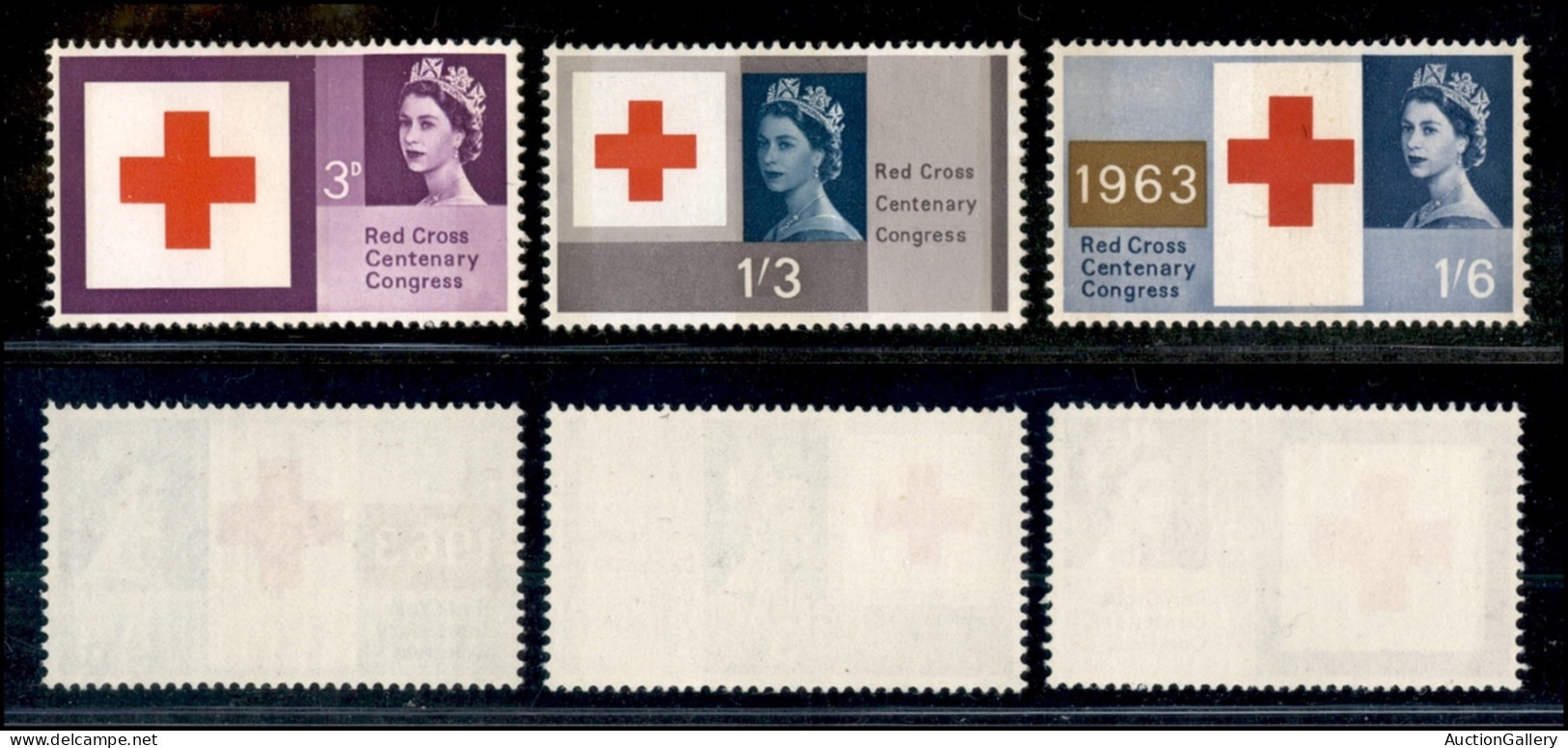 EUROPA - GRAN BRETAGNA - 1963 - Croce Rossa (362y/364y - Fosforo) - Serie Completa - Gomma Integra - Sonstige & Ohne Zuordnung