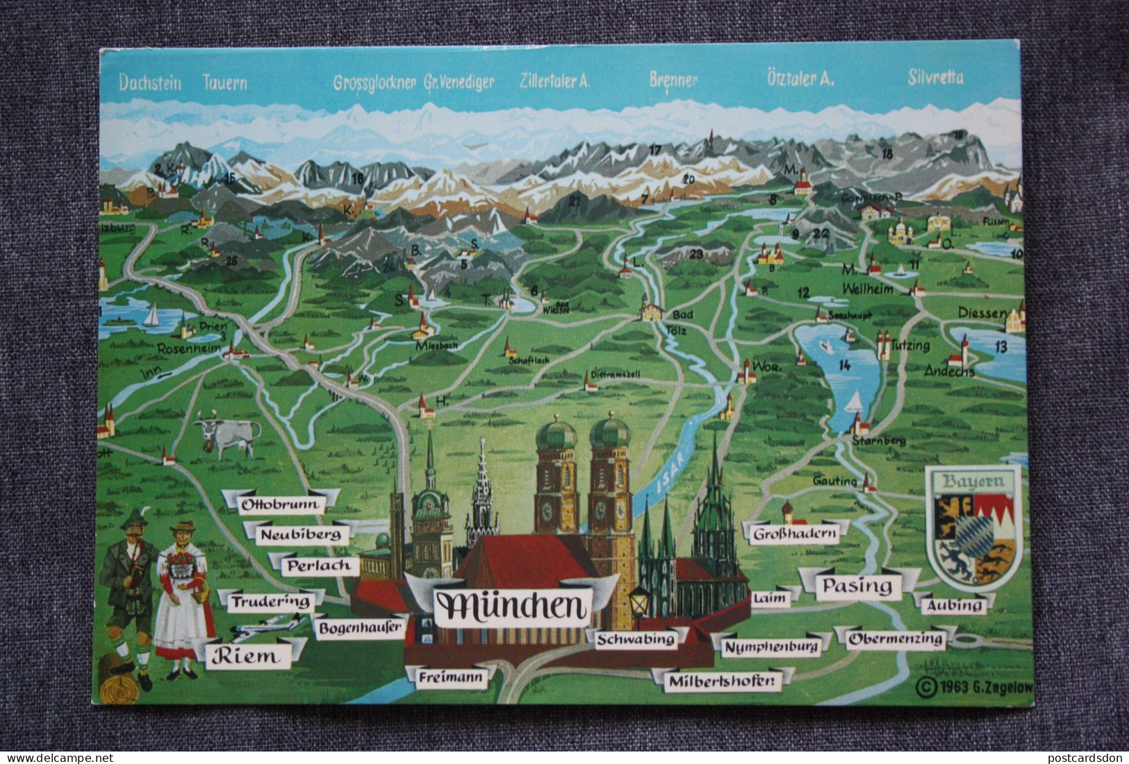 Bayern - Bavaria - Map- Old Postcard - Landkaarten