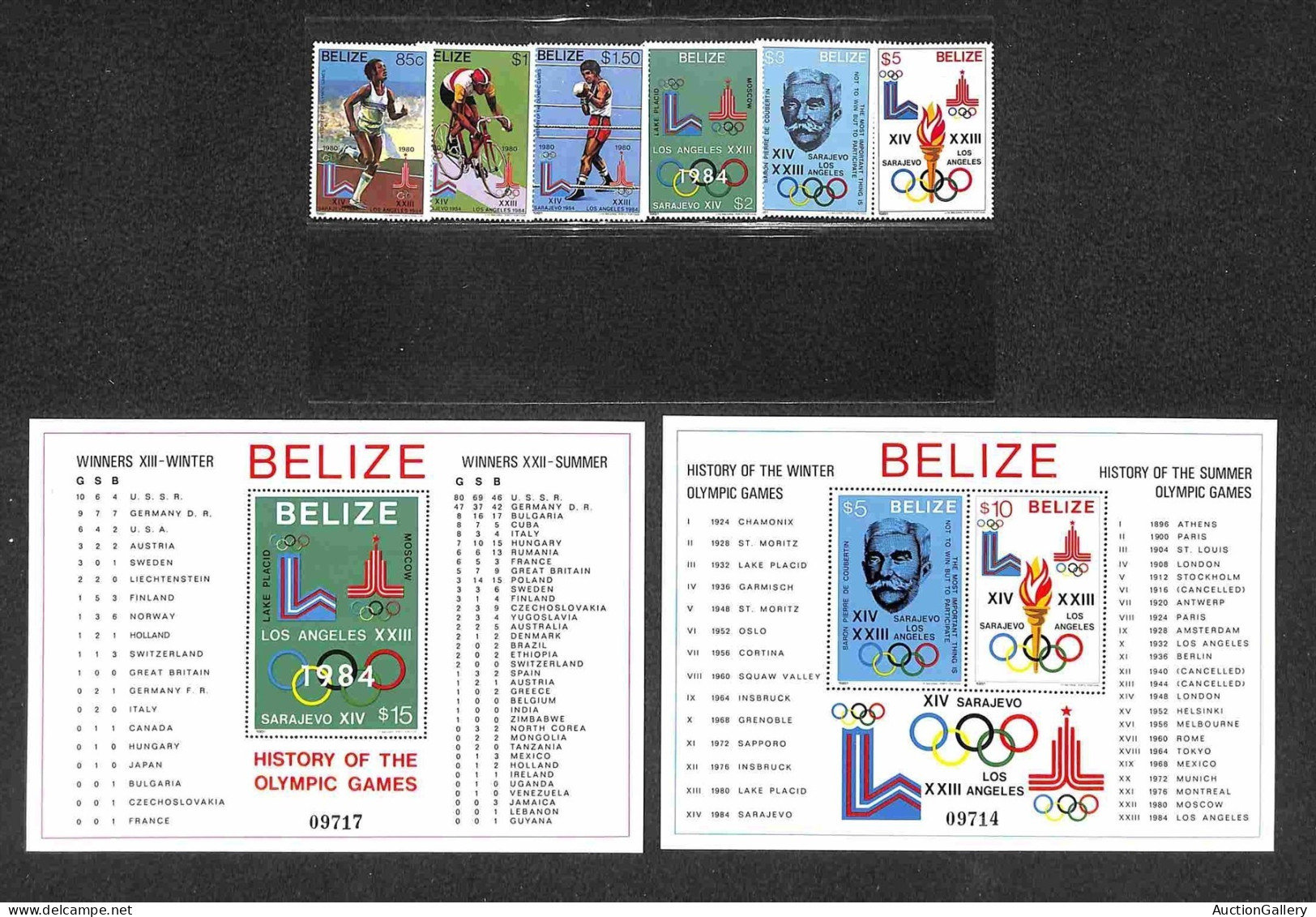 OLTREMARE - BELIZE - 1981 - Storia Delle Olimpiadi (563/568 + Block 36/37A) - Serie Completa + 2 Foglietti - Gomma Integ - Altri & Non Classificati