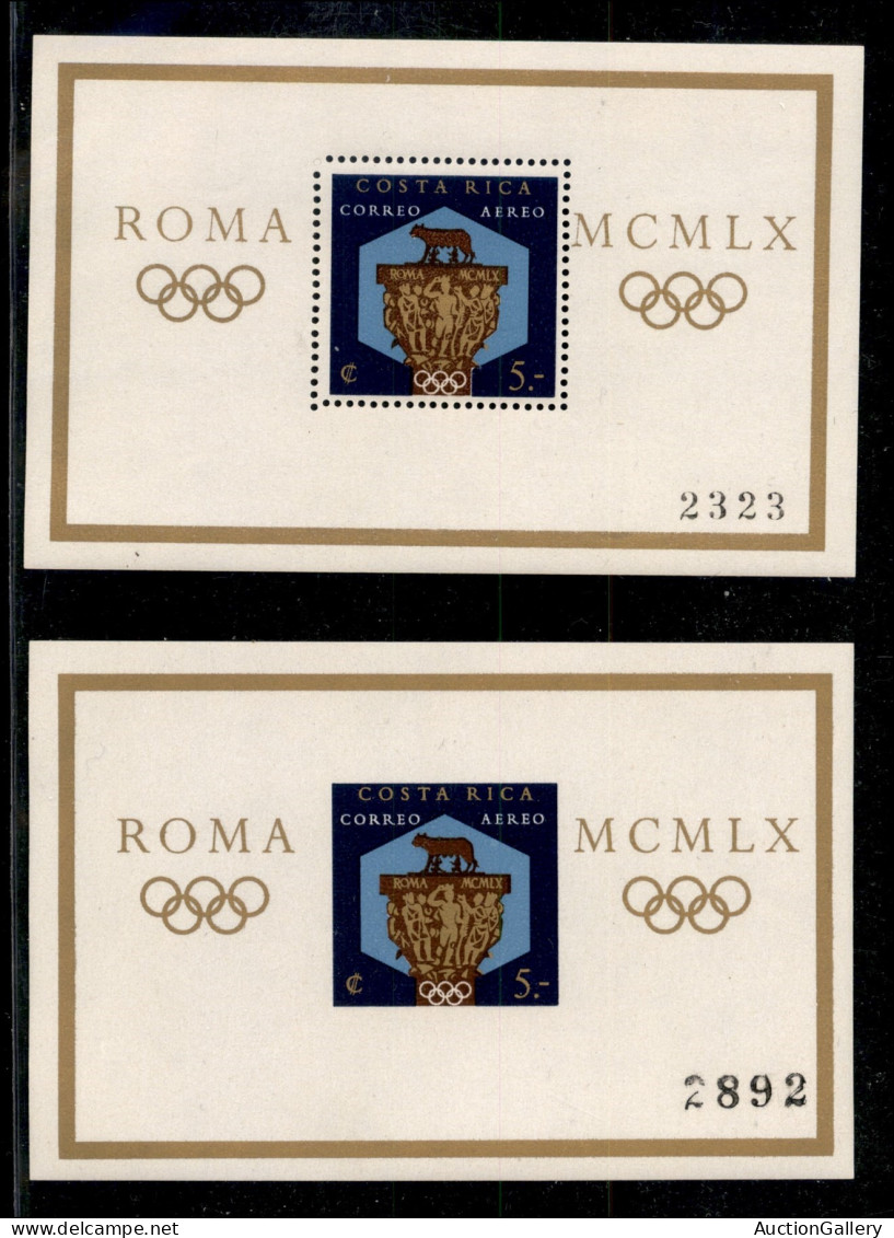 OLTREMARE - COSTA RICA - 1960 - Olimpiadi Roma (570/579 + Block 580 A + B) - Serie Completa + Foglietto Dentellato + Non - Autres & Non Classés