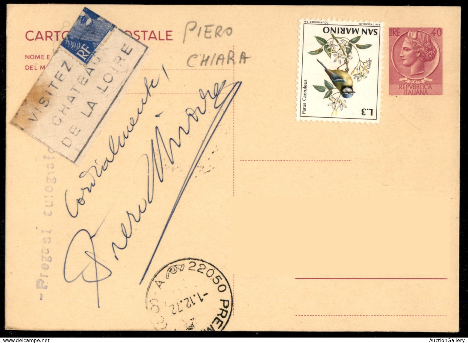 AUTOGRAFI - Chiara Piero (scrittore) - Autografo (F - C) Su Cartolina Postale Del 1972 - Andere & Zonder Classificatie