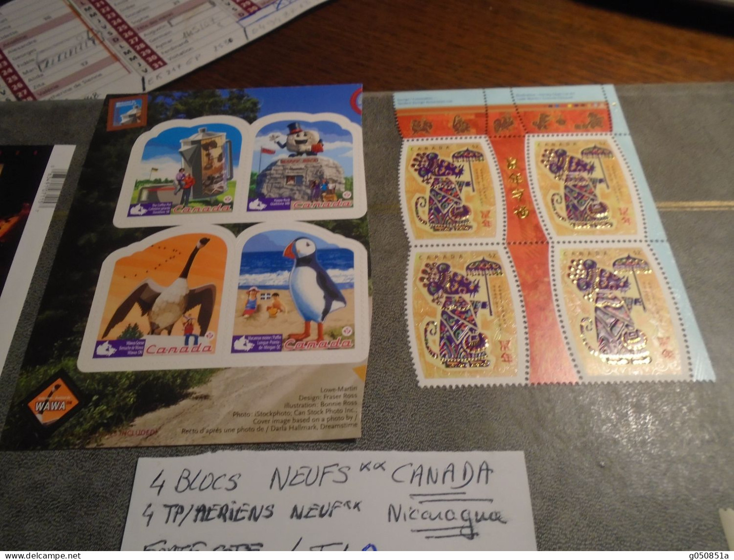 LOT De 4 BLOCS NEUFS 1 °) CHOIX + 4 Timbres POSTE AERIENNE  NEUFS** NICARAGUA Annees 1956!!! Forte Cote !!! - Nuovi