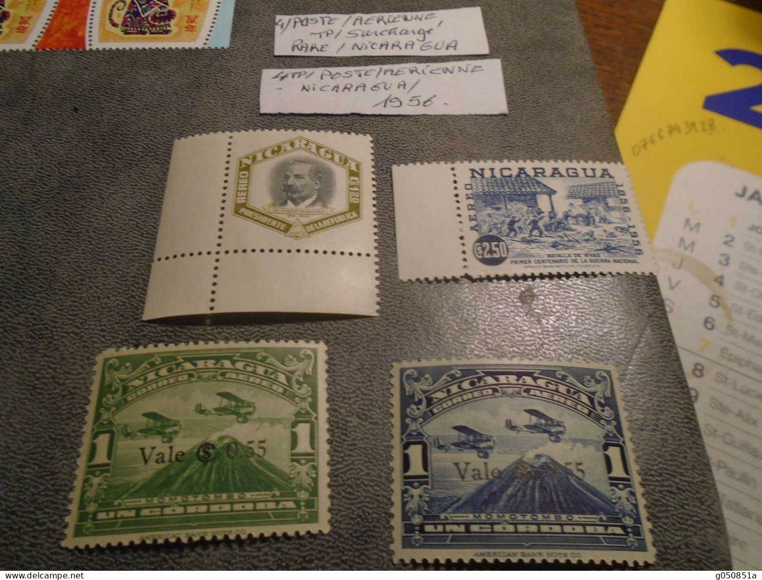 LOT de 4 BLOCS NEUFS 1 °) CHOIX + 4 Timbres POSTE AERIENNE  NEUFS** NICARAGUA annees 1956!!! forte cote !!!