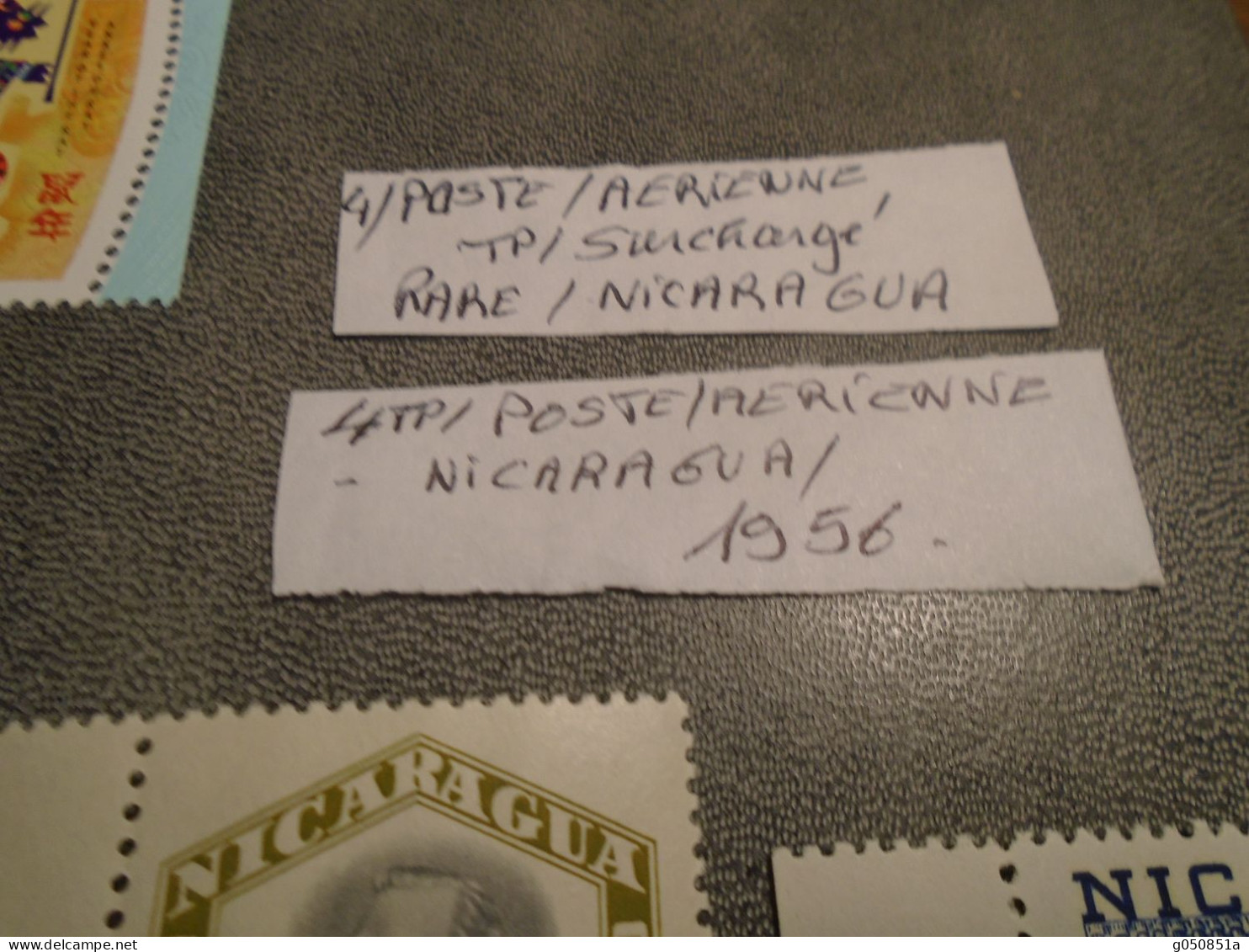 LOT de 4 BLOCS NEUFS 1 °) CHOIX + 4 Timbres POSTE AERIENNE  NEUFS** NICARAGUA annees 1956!!! forte cote !!!