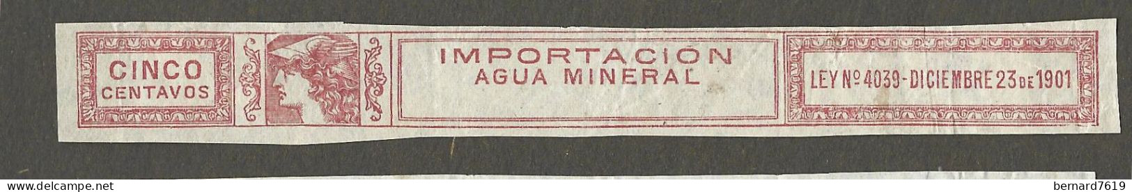 Timbre  -erinnophilie -  Tabac   Tabacos  - Importacion  Agua Mineral - Cincq Centavos - - Tobacco