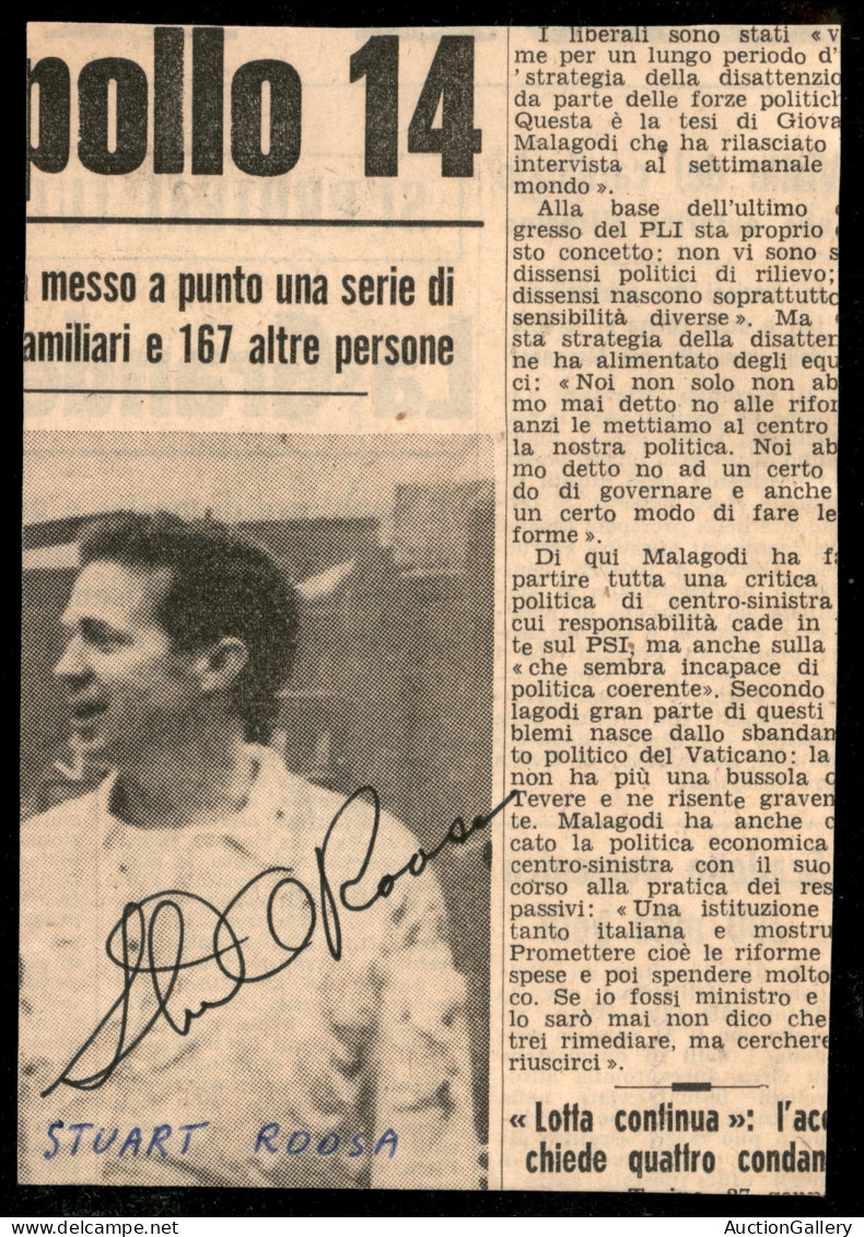 AUTOGRAFI - Roosa Stuart (astronauta) - Autografo Su Ritaglio Di Giornale Applicato Su Cartolina - Otros & Sin Clasificación