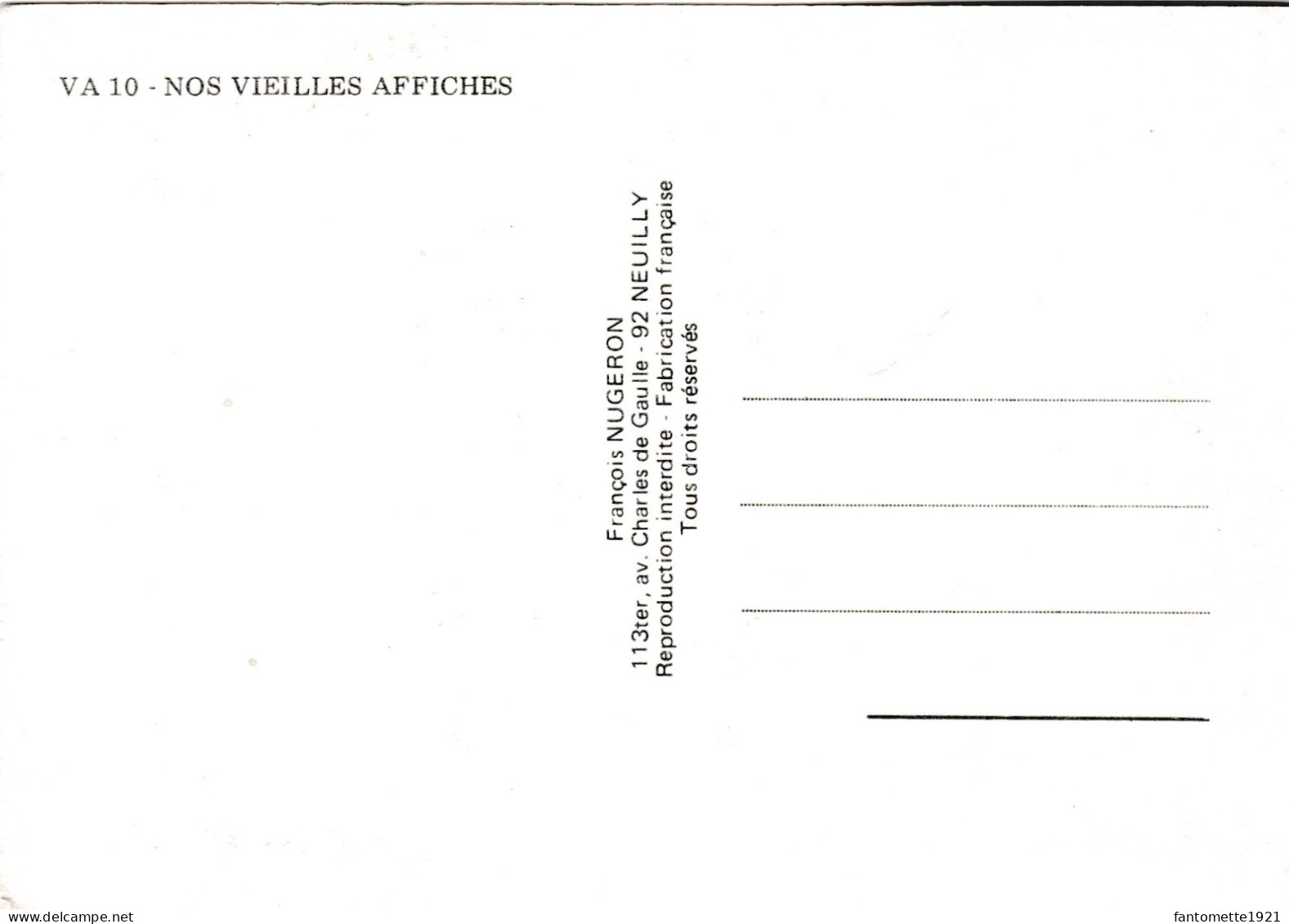 NOS VEILLES AFFICHES /NUGERON VA 10 (2015) - Sammlungen & Sammellose