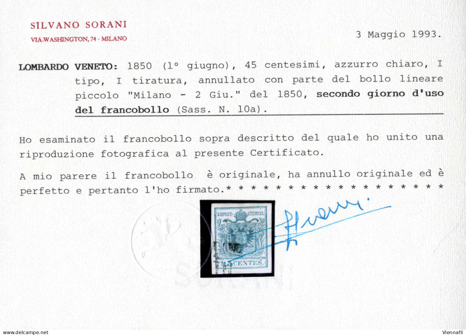 O/piece 1850, Lotto Di 22 Francobolli / Frammenti Da Milano Annullati Nei Primi Giorni D'uso Dal Secondo Al Ventitreesim - Lombardo-Vénétie